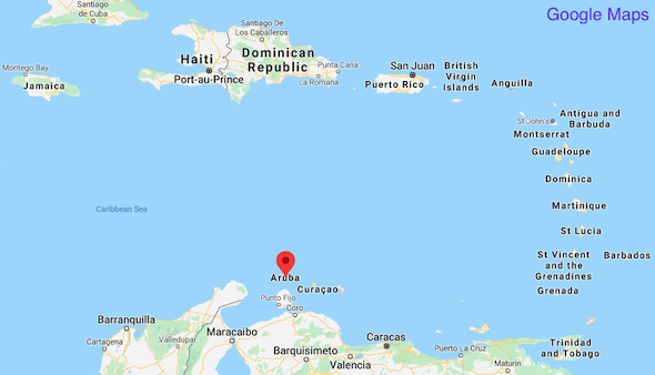 Aruba island Location on Map